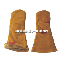 Cow Split Leather Fingerless Welding Working Glove-6523